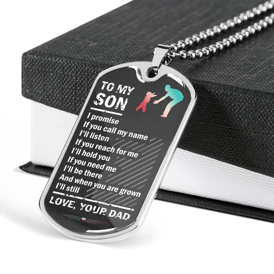 SON DOG TAG, DOG TAG FOR SON, NECKLACE GIFT FOR SON, FATHER AND SON DOG TAG-7
