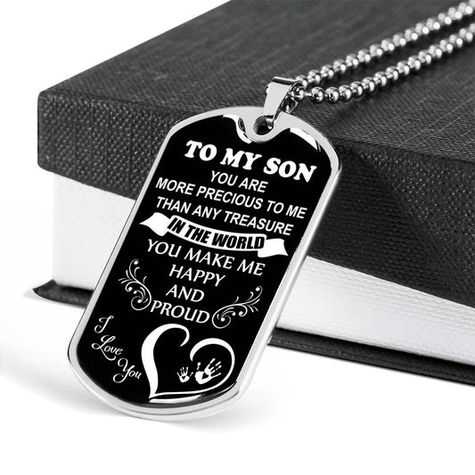 SON DOG TAG, GIFT FOR SON BIRTHDAY, DOG TAGS FOR SON, ENGRAVED DOG TAG FOR SON, FATHER AND SON DOG TAG-1