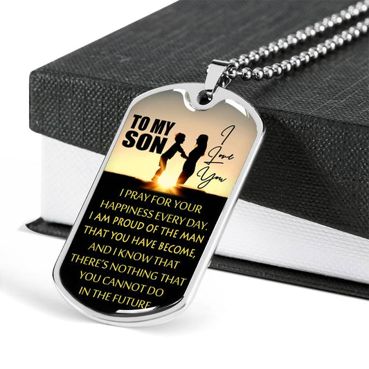 SON DOG TAG, GIFT FOR SON BIRTHDAY, DOG TAGS FOR SON, ENGRAVED DOG TAG FOR SON, FATHER AND SON DOG TAG-11