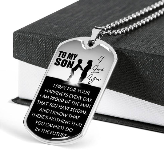 SON DOG TAG, GIFT FOR SON BIRTHDAY, DOG TAGS FOR SON, ENGRAVED DOG TAG FOR SON, FATHER AND SON DOG TAG-12