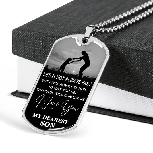SON DOG TAG, GIFT FOR SON BIRTHDAY, DOG TAGS FOR SON, ENGRAVED DOG TAG FOR SON, FATHER AND SON DOG TAG-13