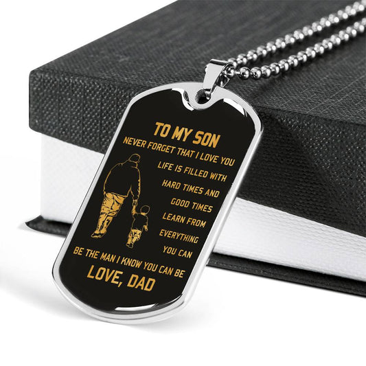 SON DOG TAG, GIFT FOR SON BIRTHDAY, DOG TAGS FOR SON, ENGRAVED DOG TAG FOR SON, FATHER AND SON DOG TAG-18