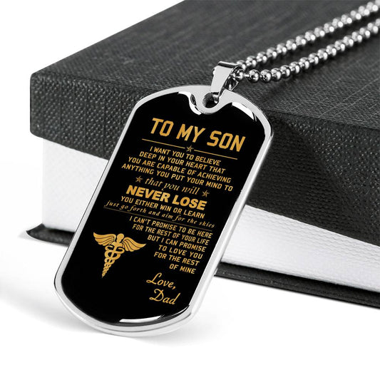 SON DOG TAG, GIFT FOR SON BIRTHDAY, DOG TAGS FOR SON, ENGRAVED DOG TAG FOR SON, FATHER AND SON DOG TAG-6