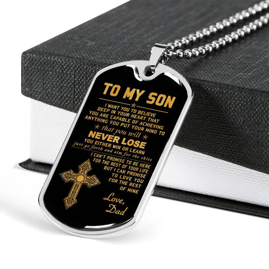 SON DOG TAG, GIFT FOR SON BIRTHDAY, DOG TAGS FOR SON, ENGRAVED DOG TAG FOR SON, FATHER AND SON DOG TAG-7