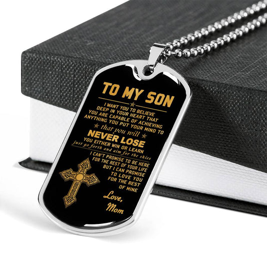 SON DOG TAG, GIFT FOR SON BIRTHDAY, DOG TAGS FOR SON, ENGRAVED DOG TAG FOR SON, FATHER AND SON DOG TAG-9