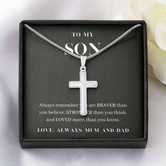 Son Necklace, Always Remember You Are Loved, Birthday Gift For Son, To My Son Cross, Present From Mum And Dad For Son