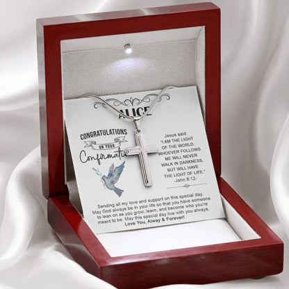 Son Necklace, Confirmation Gift For Teen Boy, Baptism Gift For Son, First Communion Gift Cross Necklace, Boy Confirmation Gift From Godparent
