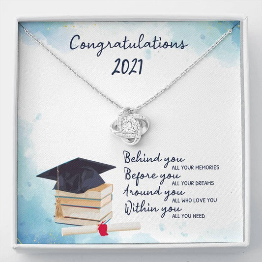 Son Necklace, Daughter Necklace, Congratulations 2022 Graduation Love Knot Necklace