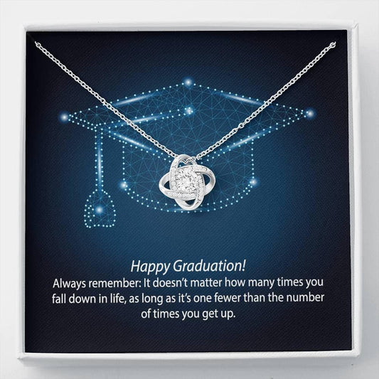 Son Necklace, Daughter Necklace, Graduation Always Get Up Love Knot Necklace