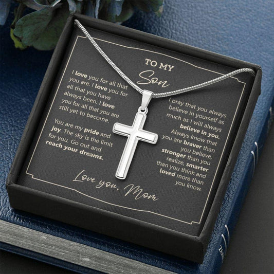 Son Necklace, Gift For Son, Son Cross Necklace, Necklace For Boy, To My Son Cross Necklace, Graduation Gift For Son
