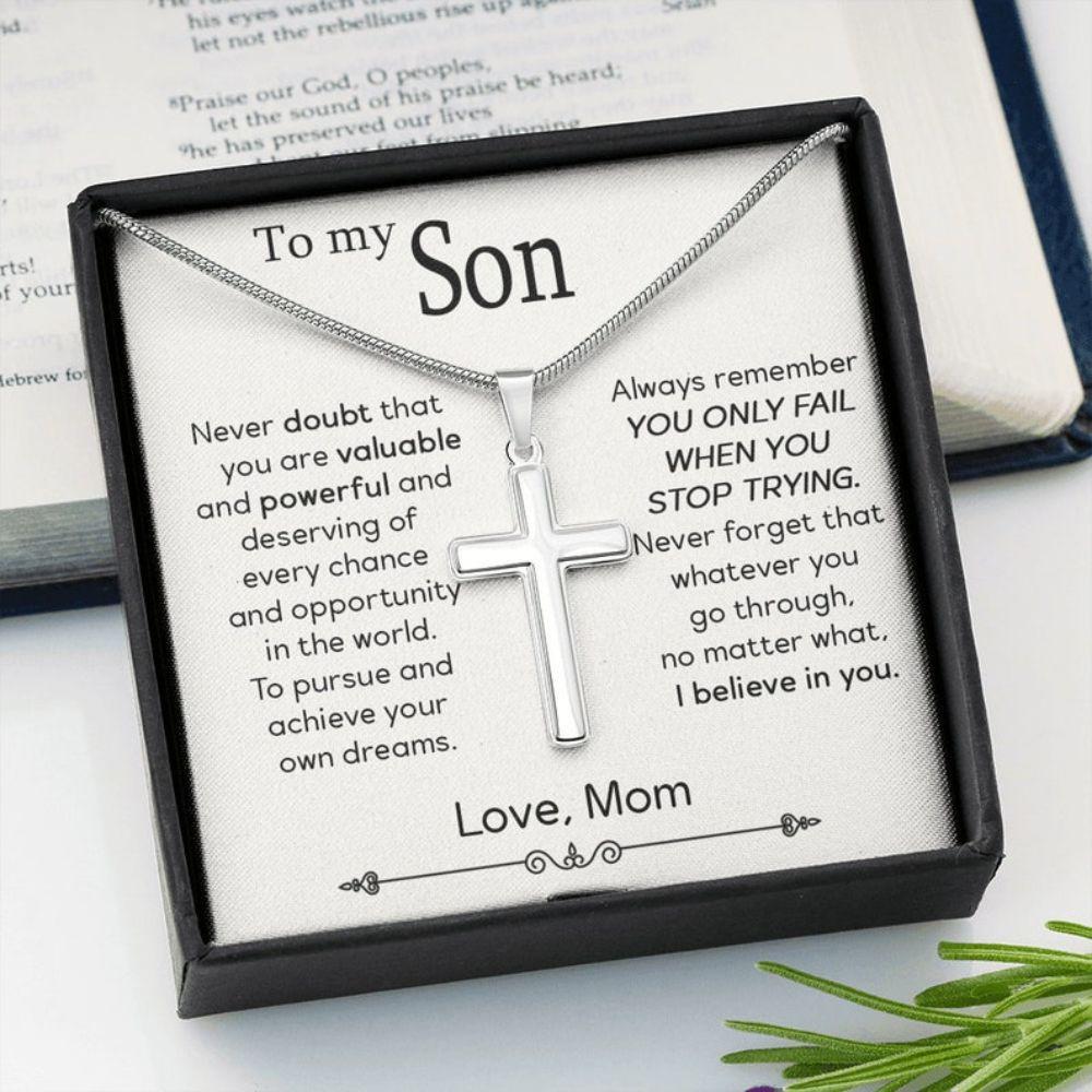 Son Necklace, Happy Easter Cross Necklace, Easter Necklace For Son From Mom, Easter Religious Gift, Easter Jewellery, Christian Jewelry For Son, Son Gift