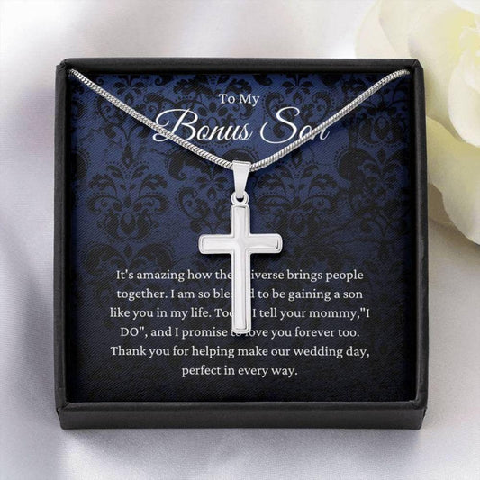 Son Necklace, Son Of The Bride Gift Necklace, Stepson Gift From Stepdad On Wedding Day, Bonus Son Gift, Bridal Party Gift
