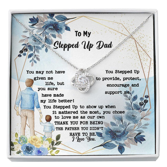 Stepdad Necklace, To My Stepped Up Dad Bonus Dad Men Necklace Gift For Stepdad Father's Day Gift Best Dad Gift Custom Necklace
