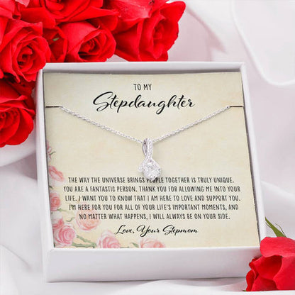 Stepdaughter Necklace, To My Stepdaughter Gift From Stepmom “ Alluring Beauty Necklace