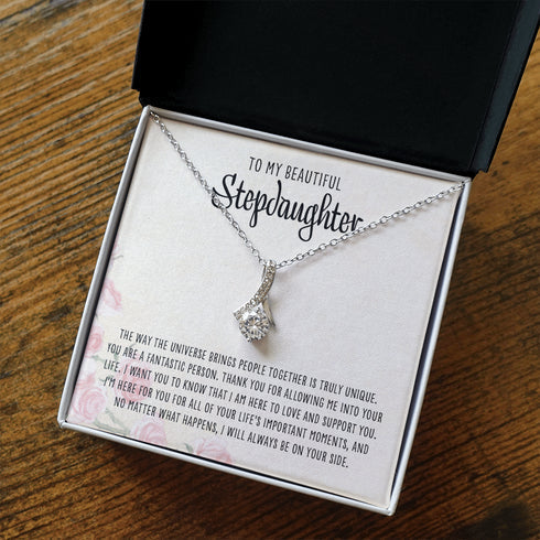 Stepdaughter Necklace, To Step Daughter Gift Alluring Necklace To My Beautiful Stepdaughter Thoughtful Present For Stepchild From Step Mom Or Stepfather