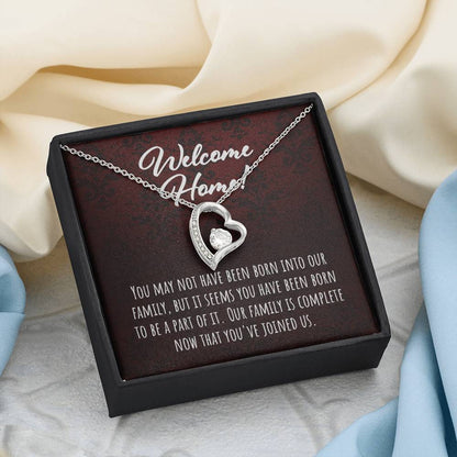 Stepdaughter Necklace, Welcome Home Heart Necklace