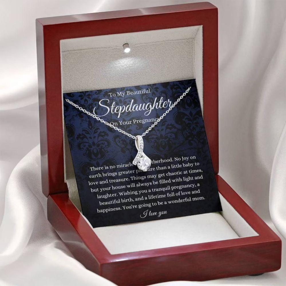 Stepdaughter Necklace, Stepdaughter Pregnancy Necklace, Gift For Mom To Be, Expecting Mom
