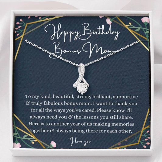 Stepmom Necklace, Birthday Gift For Stepmother From Stepdaughter Stepson, Bonus Mom Necklace