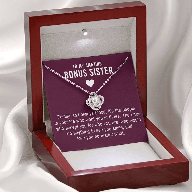 Stepmom Necklace, Bonus Sister Gift Necklace, Step Sister Necklace, Sister In Law Gift, Sister Of The Groom Gift, Gift For Step Sister