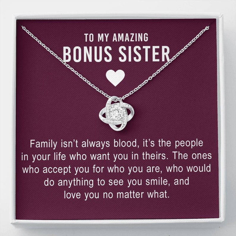 Stepmom Necklace, Bonus Sister Gift Necklace, Step Sister Necklace, Sister In Law Gift, Sister Of The Groom Gift, Gift For Step Sister