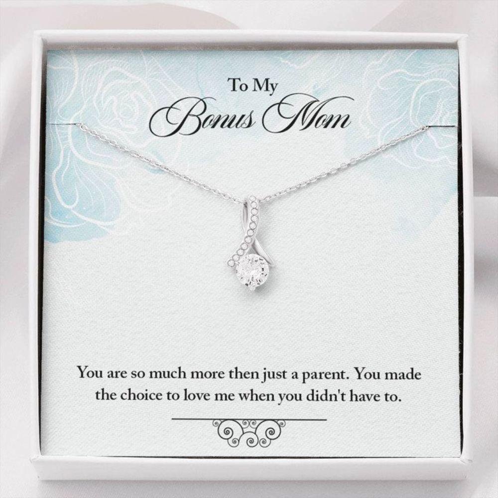 Stepmom Necklace, Mothers Day Necklace Bonus Mom - Love Me - Necklace