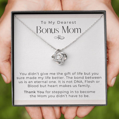 Stepmom Necklace, Mothers Day Necklace Bonus Mom “ You Made My Life Better Necklace