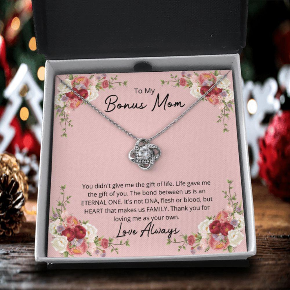 Stepmom Necklace, Mothers Day Necklace To My Bonus Mom “ Love Knot Necklace