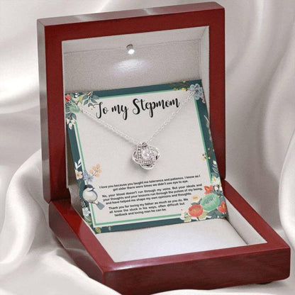 Stepmom Necklace, Mothers Day Necklace To My Stepmom Necklace Thank You For Loving My Father As Much As You Do Love Knot Necklace