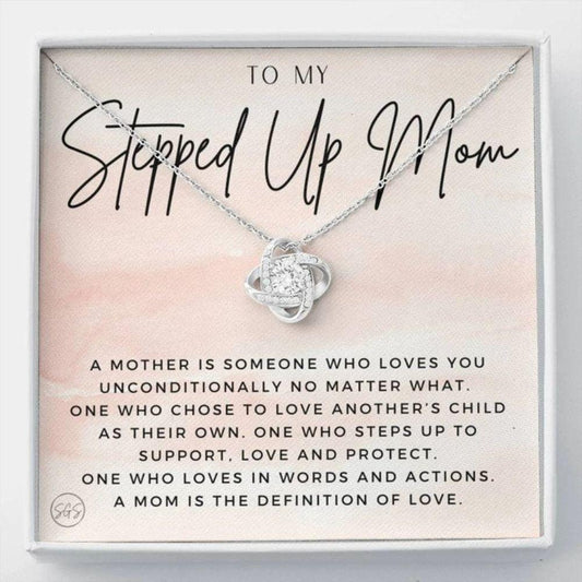 Stepmom Necklace, Stepped Up Mom, Gift For Stepmom, Bonus Mom, Foster, Adopted Mother, Grandma, Second Mama, From Step Daughter Son