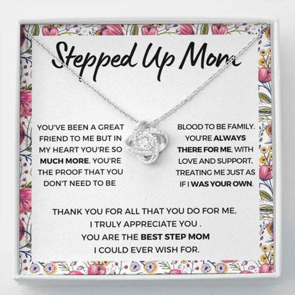 Stepmom Necklace, Stepped Up Mom Special Present For Mothers Day Necklace From StepDaughter, From Stepson
