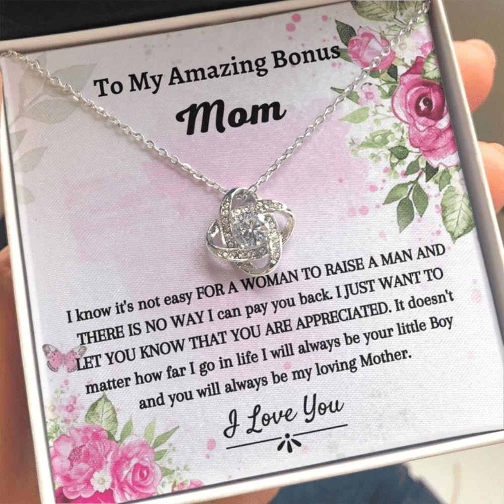 Stepmom Necklace, To My Amazing Bonus Mom - Love Knot Necklace
