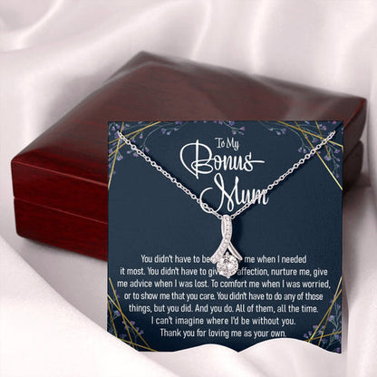 Stepmom Necklace, To My Bonus Mum Alluring Beauty Necklace Thoughtful Message Card Inside Step Mum Gift From Step Child To Stepmother