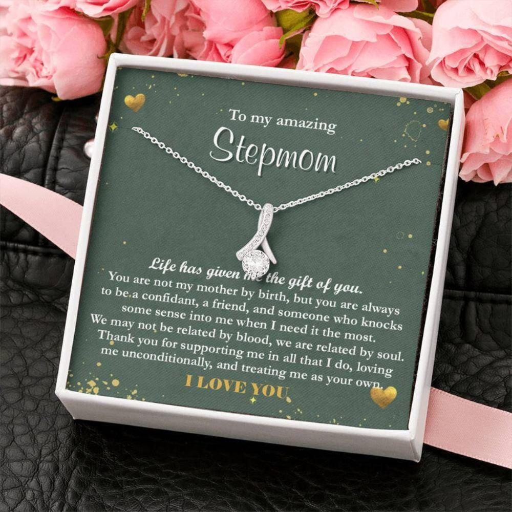 Stepmom Necklace, To My Stepmom From Stepdaughter, Bonus Mom Gift Necklace, Thank You For Bonus Mom, Birthday Necklace, Christmas Necklace
