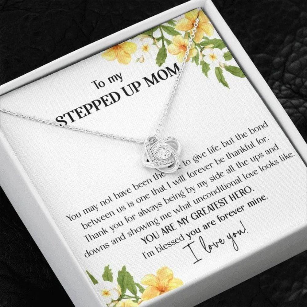 Stepmom Necklace, To My Stepped Up Mom Gift Necklace, Mother's Day Necklace For Stepped Up Mom, Stepmom Gift From Stepdaughter, Stepson