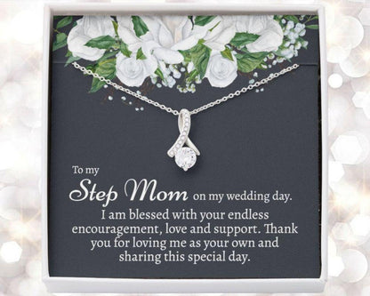 Stepmom Necklace, Stepmom Wedding Day Necklace Gift, Gift To Stepmom From Stepdaughter Bride