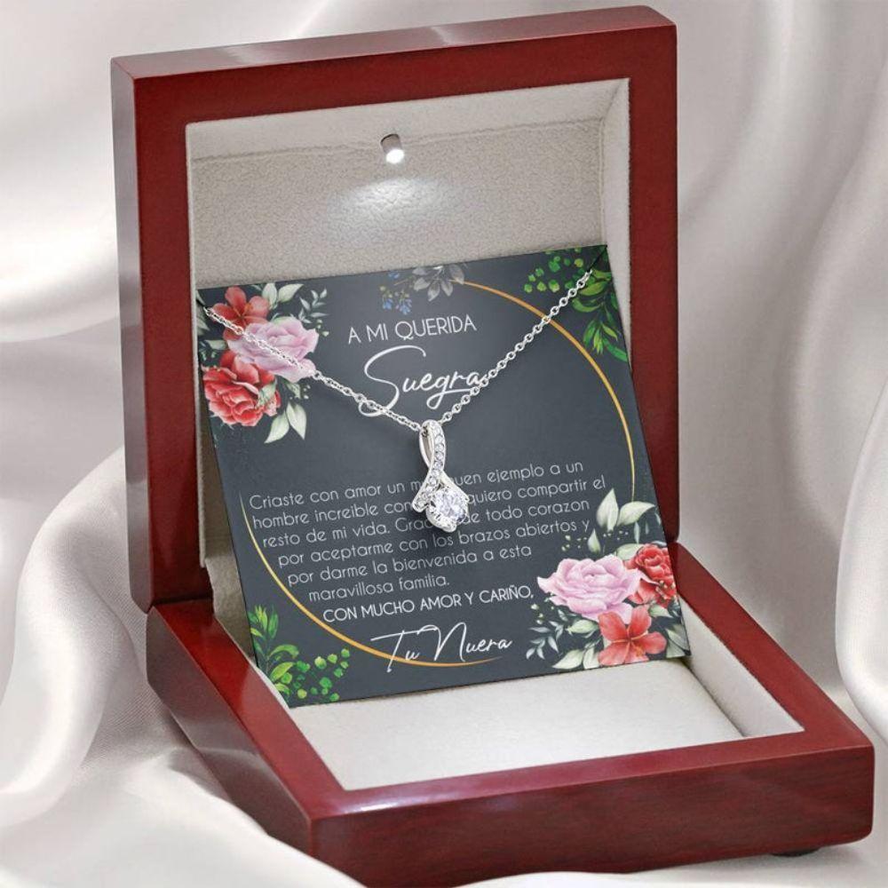 Mom Necklace, Mother-In-Law Necklace, Suegra Gift, Regalo Para Mi Suegra, Spanish Mother-In-Law Necklace Gift From Daughter-In-Law