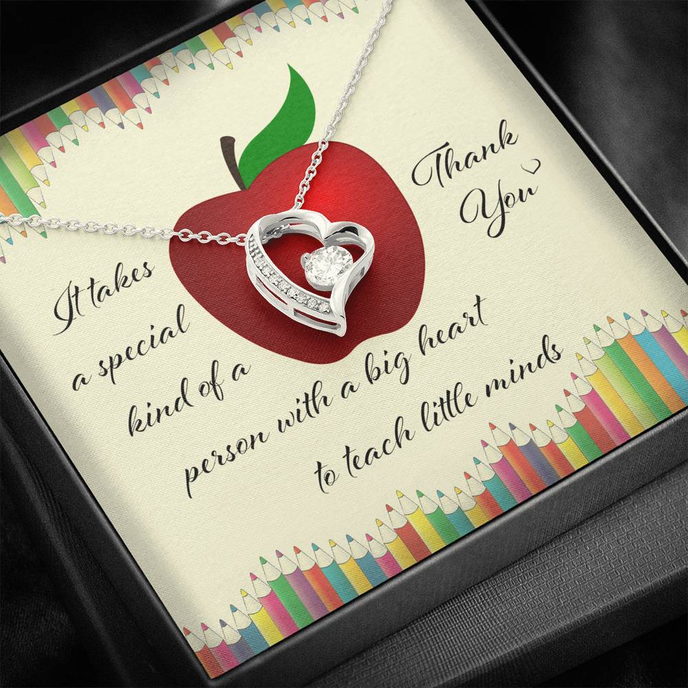 Teacher Necklace, Special Kind Of A Person Teacher Gift “ Forever Love Necklace