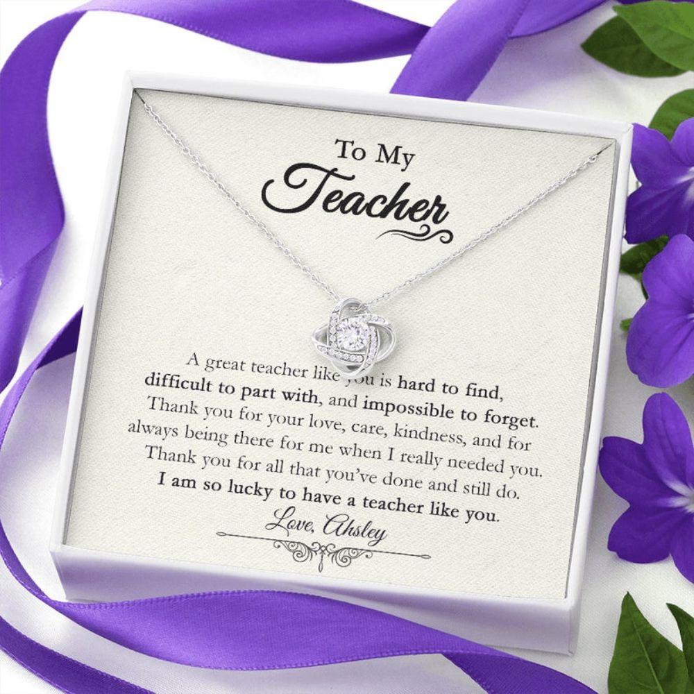 Teacher Necklace, To My Teacher Gift Necklace, Meaning Gift For Teacher With Sentimental Message Card, Teacher Gift, Jewelry For Teacher