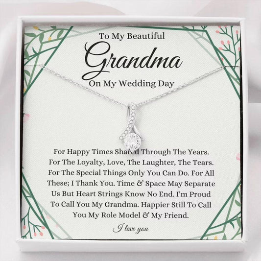 Grandmother Necklace, To Grandma On My Wedding Day Necklace, Gift For Grandmother Of The Bride From Granddaughter Bride