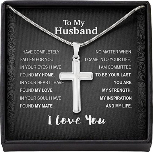 Husband Necklace, To Husband Last Strength Inspiration Life Necklace Gift From Wife Rakva