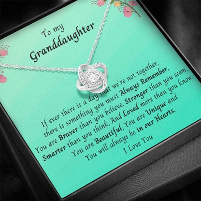 Granddaughter Necklace, To My Beautiful Granddaughter Necklace Gift “ Braver Than You Believe