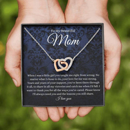 Mom Necklace, To My Beautiful Mom Necklace, Mother’S Day Gift For Mom From Daughter, Thank You Mom