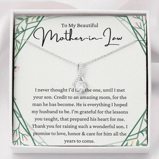 Mother-In-Law Necklace, To My Beautiful Mother-In-Law Necklace, Gift From Daughter-In-Law, Birthday Gift