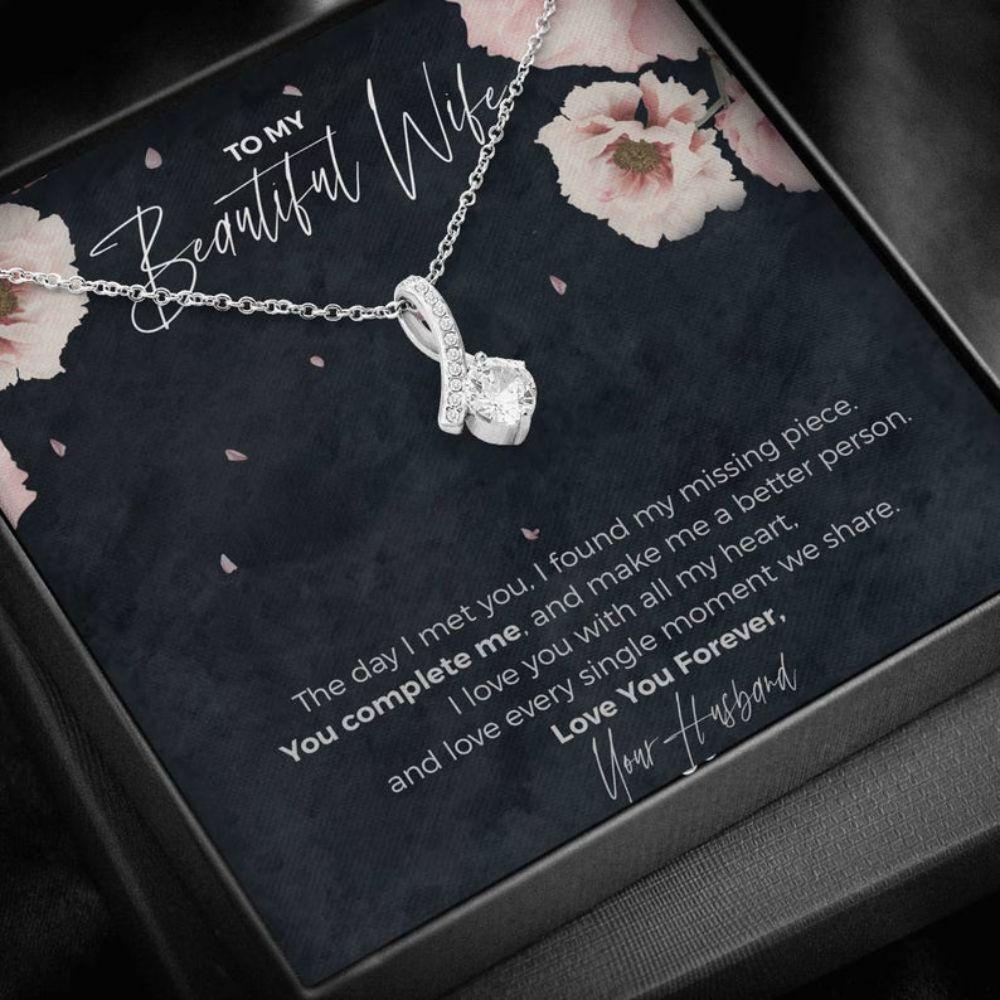 Wife Necklace, To My Beautiful Wife, Eternal Love Necklace “ Anniversary Gift For Wife