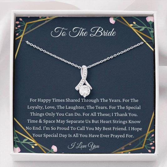 Best Friend Necklace, To My Best Friend On Your Wedding Day Necklace Gift, To Bride Necklace