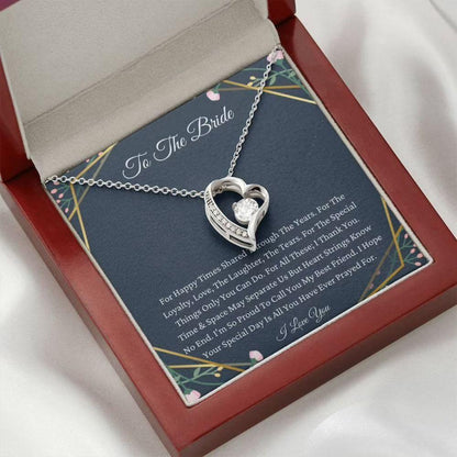 Friend Necklace, To My Best Friend On Your Wedding Day Necklace Gift, To Bride Necklace For Friend’S Wedding Day