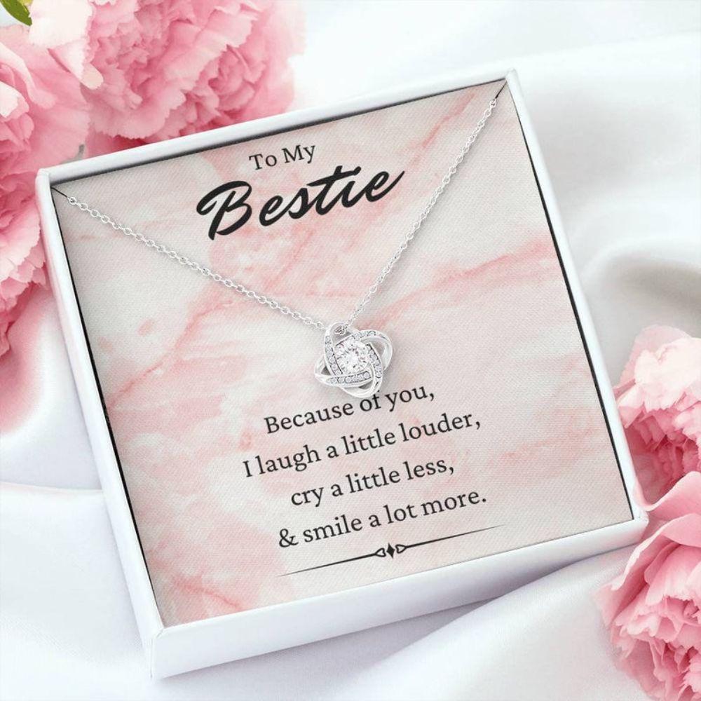 Friend Necklace, Sister Necklace, To My Bestie Necklace, Because Of You, Gift For Best Friends, Bff, Friendship