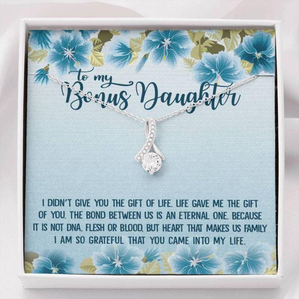 Bonus Daughter Necklace, To My Bonus Daughter Necklace Gift Unbiological Daughter Daughter In Law Rakva