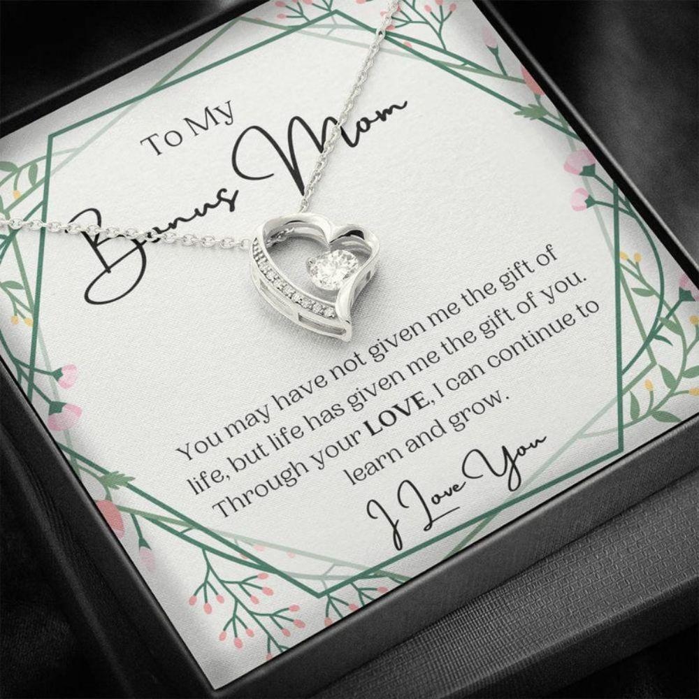 Stepmom Necklace, To My Bonus Mom Necklace, The Gift Of You, Gift For Stepmom Gift From Bride