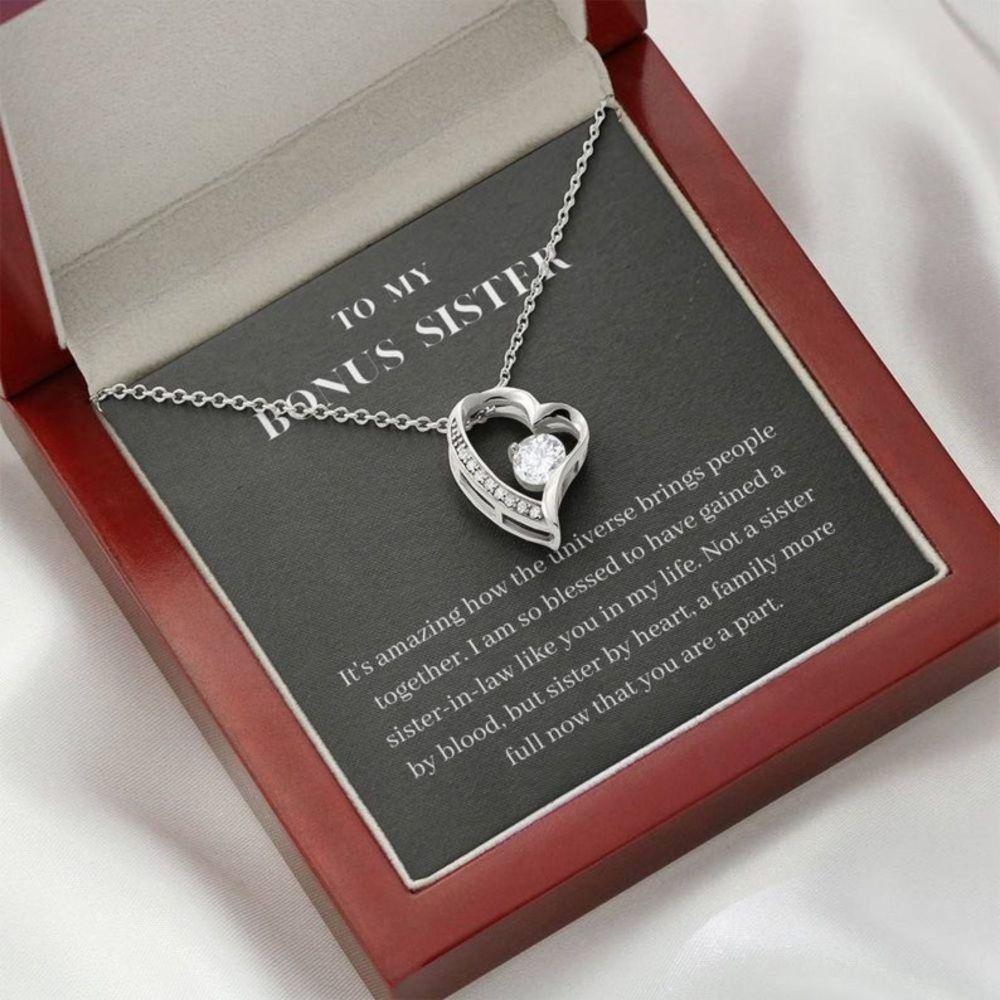 Sister Necklace, To My Bonus Sister Necklace, Sister In Law Wedding Gift, New Sister In Law